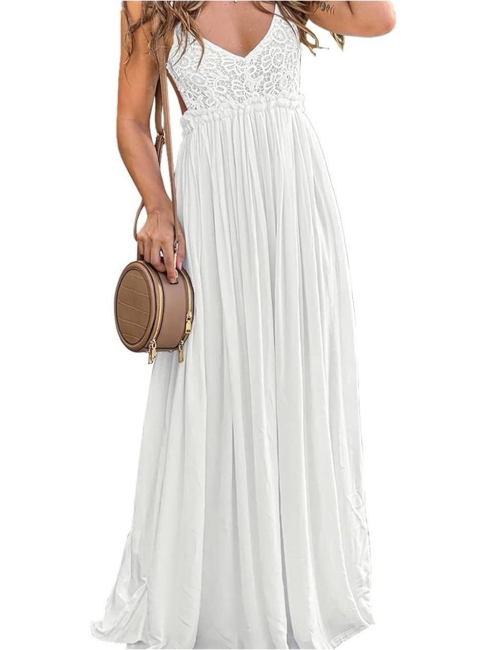 NWT Ladmous (Amazon) White Maxi Dress